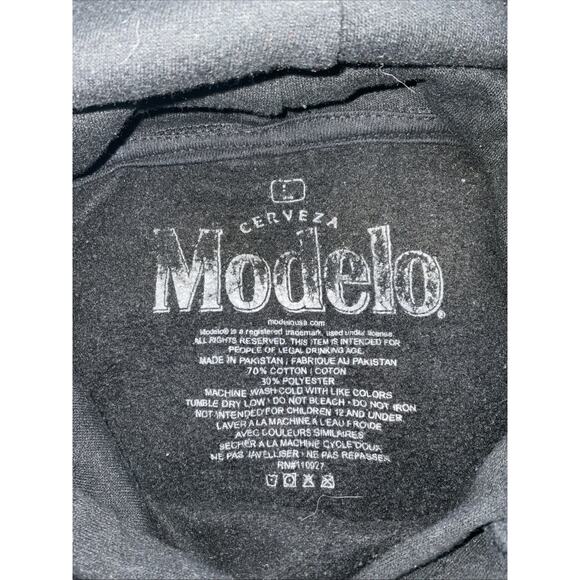 Cerveza Modelo Brown Pullover Hoodie Sweatshirt Men's Large Logo Back Print NWT - Picture 4 of 8